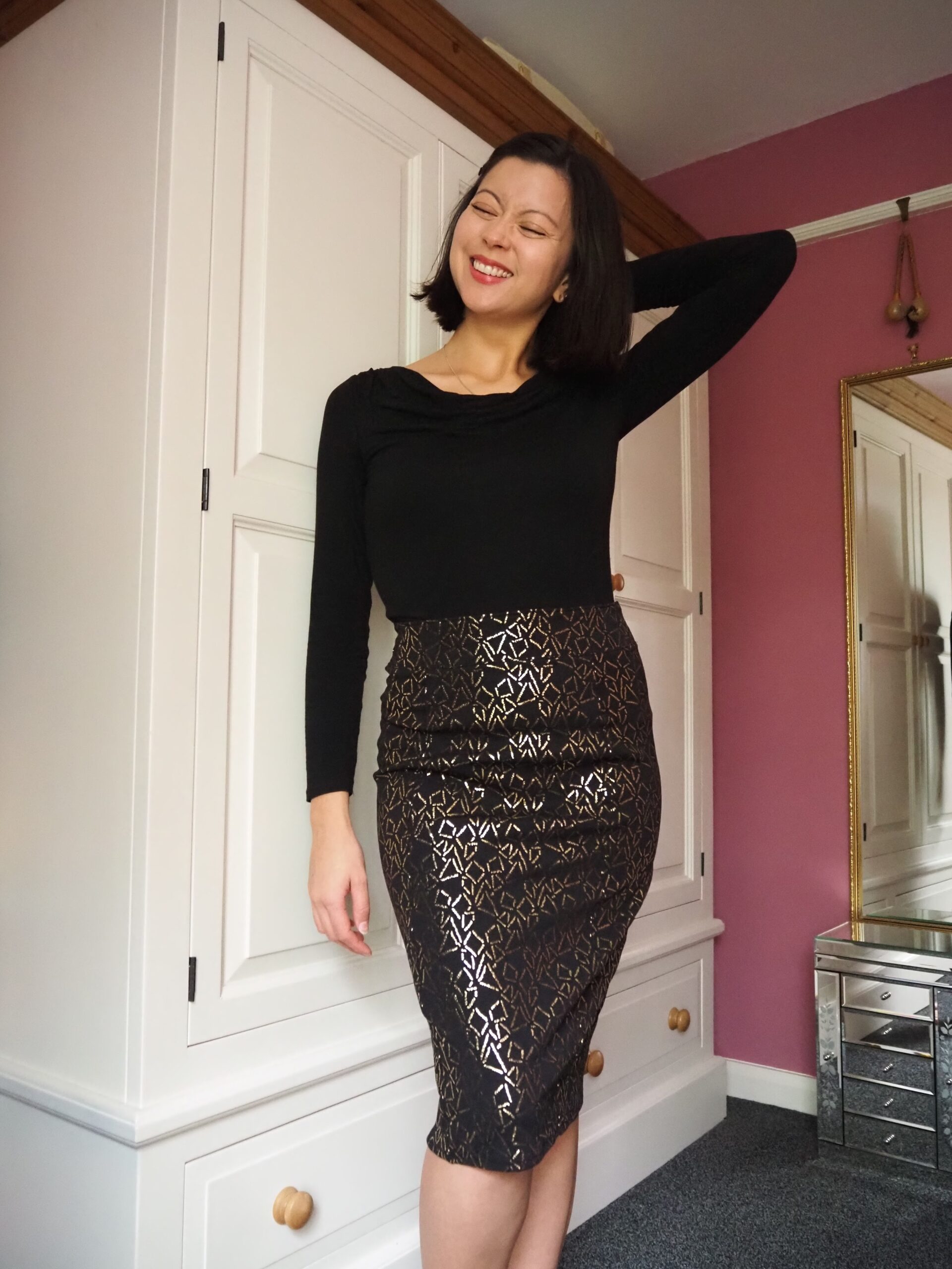 Gold Foil Tilly and the Buttons Bibi Skirt